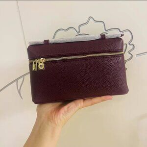 Loro Piana Bordeaux Grained Leather Crossbody Bag